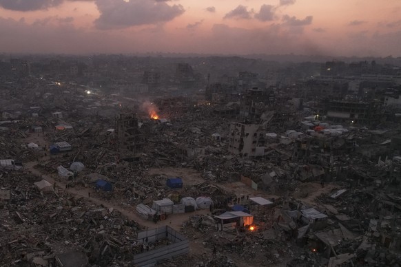 People live in tents amid the destruction of Israel&#039;s air and ground offensive in Jabaliya, Gaza Strip, Feb. 16, 2025. (AP Photo/Mohammad Abu Samra)
AP Top Photos of the Month February 2025