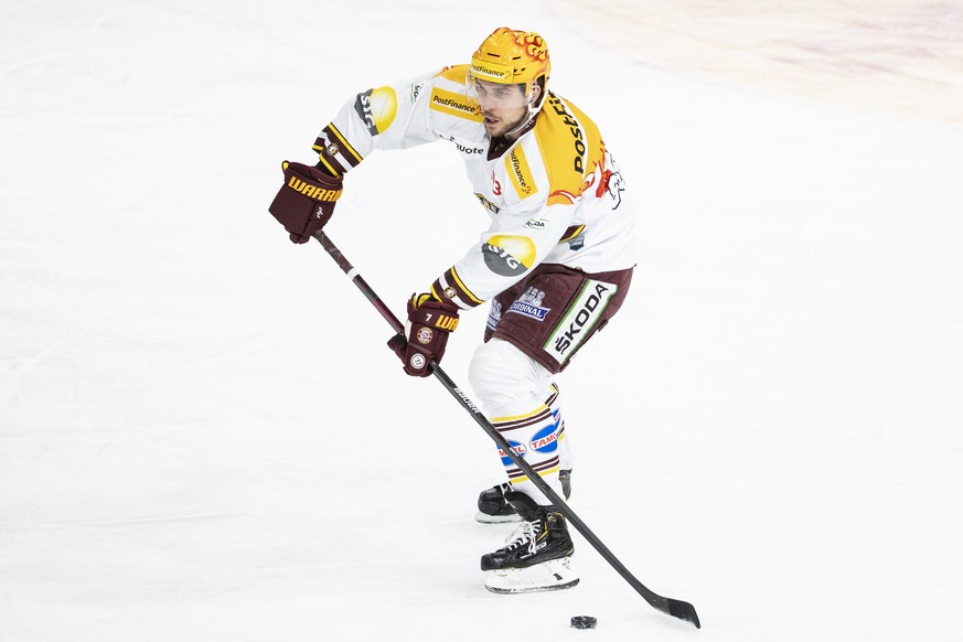 Servettes PostFinance Top Scorer Henrik Toemmernes im ersten Eishockey Finalspiel der National League zwischen dem EV Zug und Geneve-Servette HC am Montag, 3. Mai 2021, in der Bossard Arena in Zug. (P ...