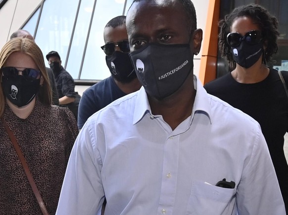 Ousmane Dia, father of Sanda Dia arrives for the judgement session in the case of Rezegom students association in the death of Sanda Dia during ritual of student baptism, Monday 07 June 2021, in Hassl ...