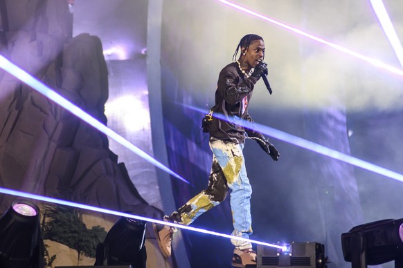 Travis Scott performs at Astroworld Festival at NRG park on Friday, Nov. 5, 2021 in Houston. Several people died and numerous others were injured in what officials described as a surge of the crowd at ...