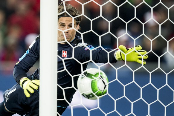 Hungary&#039;s Roland Ugrai, (not pictured) scores a goal to Switzerland&#039;s goalkeeper Yann Sommer, during the 2018 Fifa World Cup Russia group B qualification soccer match between Switzerland and ...