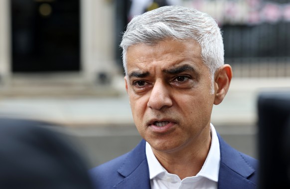 epa11467725 London Mayor Sadiq Khan leaves following his roundtable meeting with British Prime Minister Keir Starmer at 10 Downing Street in London, Britain, 09 July 2024. UK&#039;s Metro mayors held  ...
