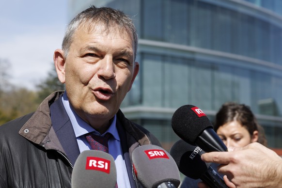 Philippe Lazzarini, Commissioner General of the United Nations Relief and Works Agency for Palestine Refugees in the Near East (UNRWA), talks to the reporters after his hearing by the Foreign Affairs  ...