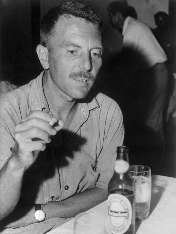 (Original Caption) Dutch anthropologist Rene Wassink, companion of missing Michael Rockefeller relaxes here November 22nd after his meeting with Micheal&#039;s father, New york Governor Nelson Rockefe ...
