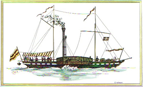 Mit diesem Dampfschiff fuhren die hessischen Soldaten nach Büsingen.
https://commons.wikimedia.org/wiki/File:GD_fHelvetia_I.jpg