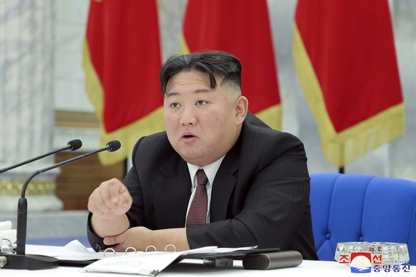 FILE - In this photo provided by the North Korean government, North Korean leader Kim Jong Un speaks during a meeting of the Workers&#039; Party of Korea at the party headquarters in Pyongyang, North  ...