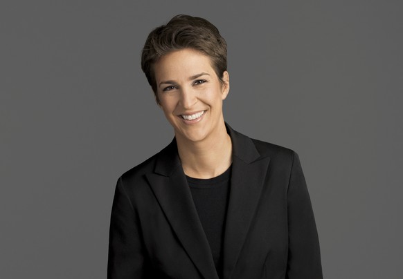 This image released by NBC shows Rachel Maddow, host of &quot;The Rachel Maddow Show,&quot; on MSNBC. Maddow says she can track the mood of her liberal viewers by her ratings: they sank like a stone r ...