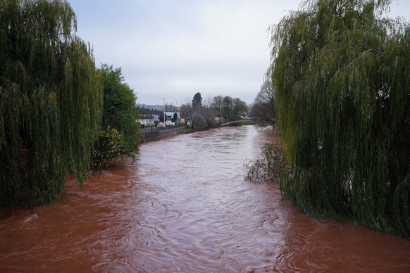 Emergency services near the River Monnow after severe flooding due to Storm Claudia, in Monmouth, South Wales, Saturday, Nov. 15, 2025. (Ben Birchall/PA via AP)
Britain Extreme Weather Storm Claudia