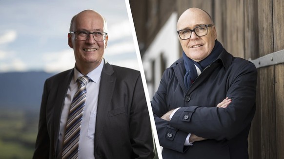Der Ostschweizer Bauernpräsident Markus Ritter (links) und der Zentralschweizer Regierungsrat Martin Pfister wollen Bundesrat werden.