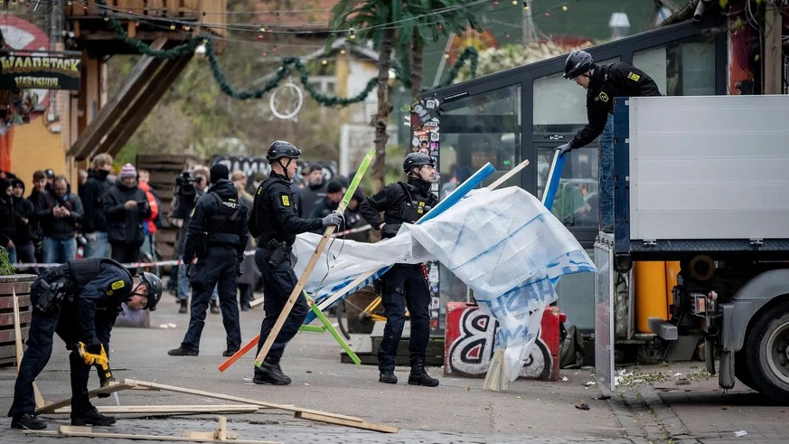 November 2023: Police officers on Pusher Street.