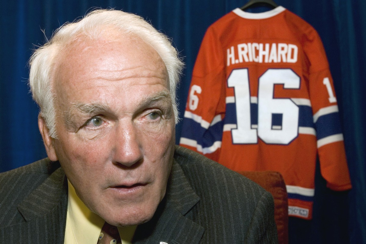FILE - In this June 1, 2007, file photo, former Montreal Canadiens' Henri Richard responds to questions in Ottawa, Ontario. Henri Richard, the speedy center who won a record 11 Stanley Cups with  ...