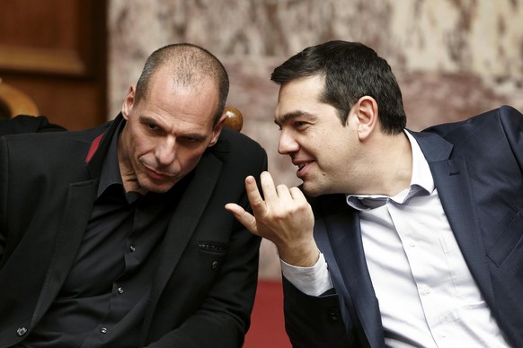 Griechenlands Finanzminister Varoufakis, Premier Tsipras.