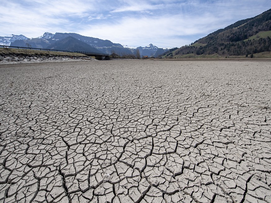 Bis hier wieder Wasser steht, dauert es eine Weile: Der Sihlsee bei Euthal SZ Mitte April.