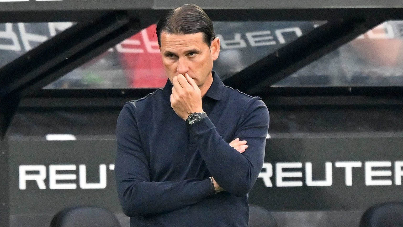 Moenchengladbach, Borussia Park, 14.09.25, GER, Herren, 1.Bundesliga, Saison 2025-2026, Borussia Moenchengladbach - SV Werder Bremen Bild: Trainer Gerardo SEOANE Gladbach DFL regulations prohibit any  ...