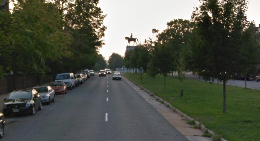Die Monument Avenue mit ihren «Bsetzisteinen» geht es hoch und nach dem Reiterdenkmal wieder zurück.