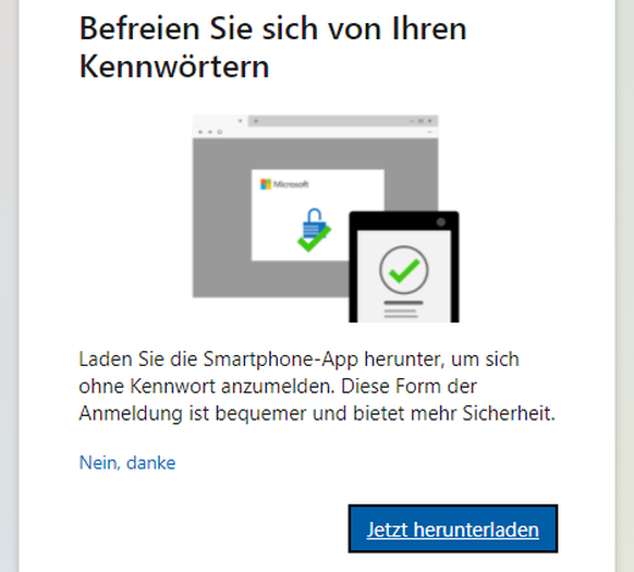 Microsoft-User können sich neu per Smartphone-App statt mit einem Passwort anmelden.
