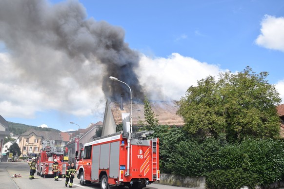 Brand in Dachstock eines Bauernhauses in Hägendorf SO