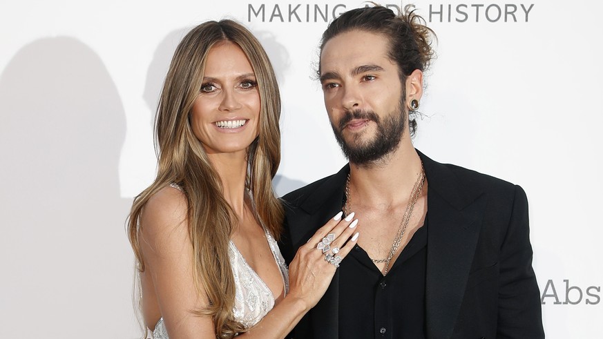 epa06745387 German model Heidi Klum and German musician Tom Kaulitz attend the Cinema Against AIDS amfAR gala 2018 held at the Hotel du Cap, Eden Roc in Cap d&#039;Antibes, France, 17 May 2018, during ...