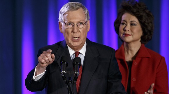 Mitch McConnell bei seiner Siegesrede.