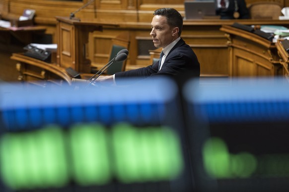 Nationalrat Christian Imark, SVP-SO, spricht an der Fruehlingssession der Eidgenoessischen Raete, am Montag, 13. Maerz 2023, in Bern. (KEYSTONE/Peter Schneider)