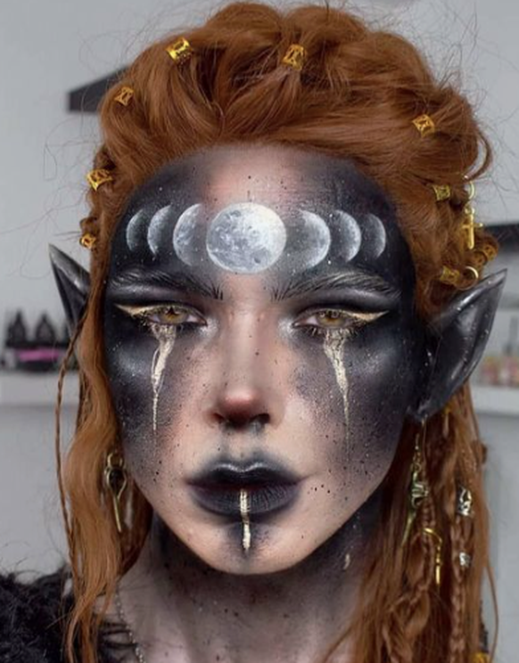 Göttin der Unterwelt Make Up für Halloween