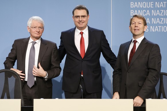 Das Direktorium: Jean-Pierre Danthine, Thomas Jordan und Fritz Zurbrügg (von links).