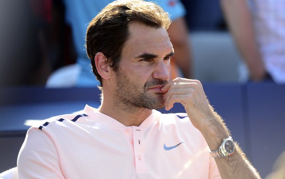 Roger Federer, of Switzerland, looks on after losing to Alexander Zverev, of Germany, in the final of the Rogers Cup tennis tournament, Sunday, Aug. 13, 2017, in Montreal. (Paul Chiasson/The Canadian  ...