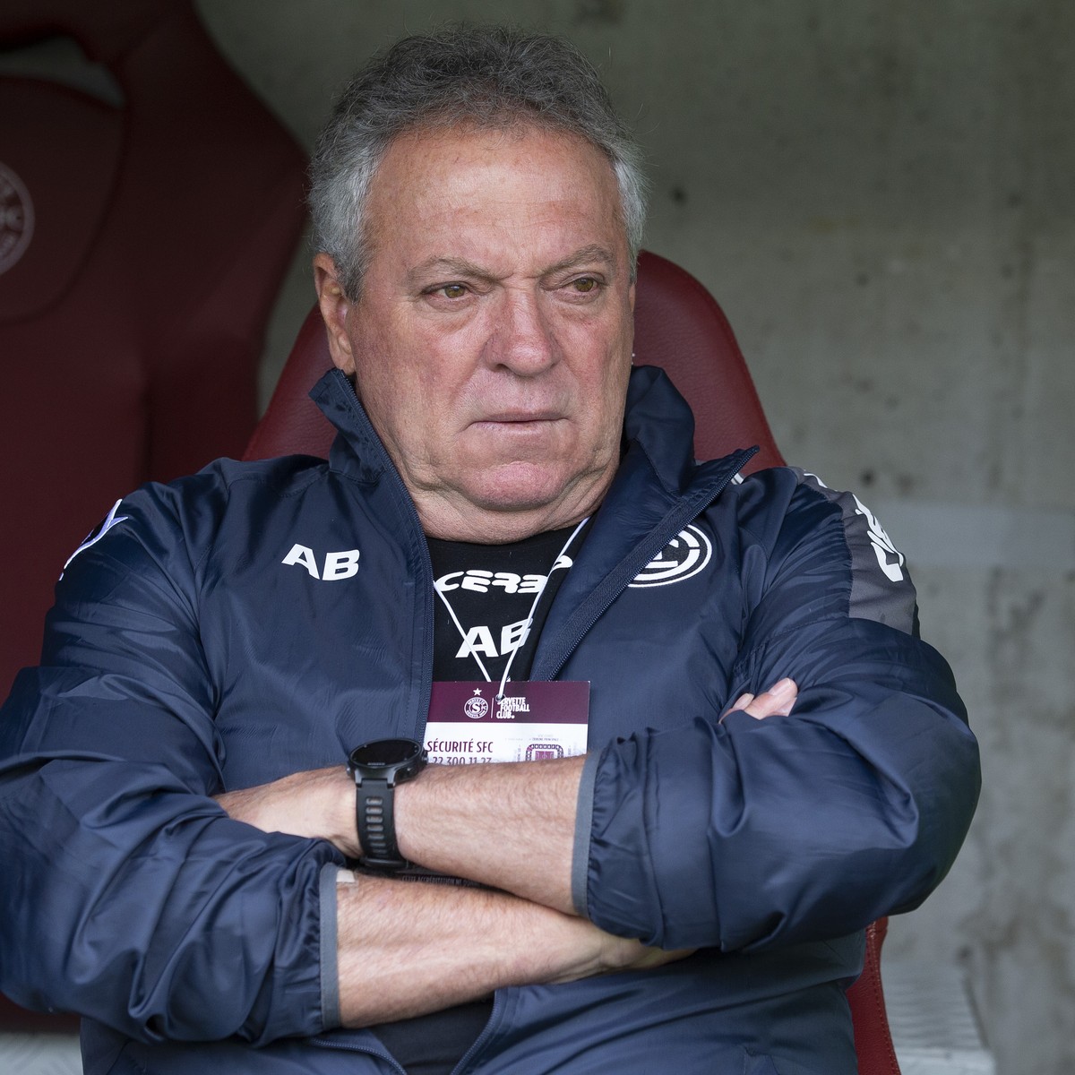 Abel Braga, coach of FC Lugano, looks the games, during the Super League soccer match of Swiss Championship between Servette FC and FC Lugano, at the Stade de Geneve stadium, in Geneva, Switzerland, S ...