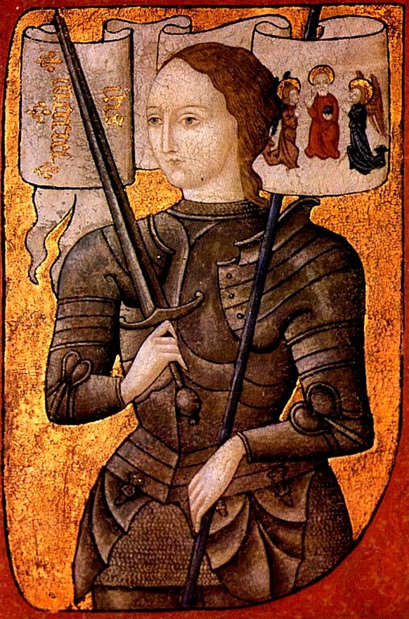 Jeanne d’Arc (Miniaturmalerei eines unbekannten Malers, zweite Hälfte des 15. Jahrhunderts; ein zu Lebzeiten entstandenes Bild ist nicht überliefert.)
