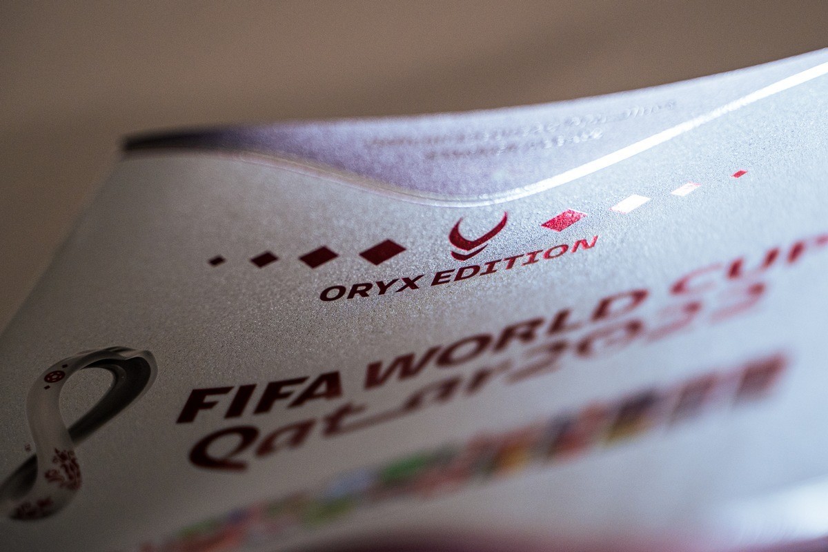 Panini FIFA World Cup 2022(TM) Oryx Edition Album close up / Weiterer Text über ots und www.presseportal.ch/de/nr/100020842 / Die Verwendung dieses Bildes ist für redaktionelle Zwecke honorarfrei. Ver ...