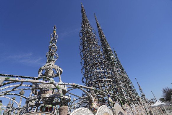 WATTS TOWERS Historical site The WATTS TOWERS Historical site also known as Towers of Simon Rodia, or Nuestro Pueblo in the South Central area of Los Angeles, California, Friday, February 21, 2025., C ...