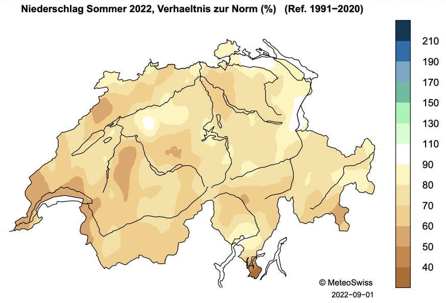 Niederschlag im Sommer 2022