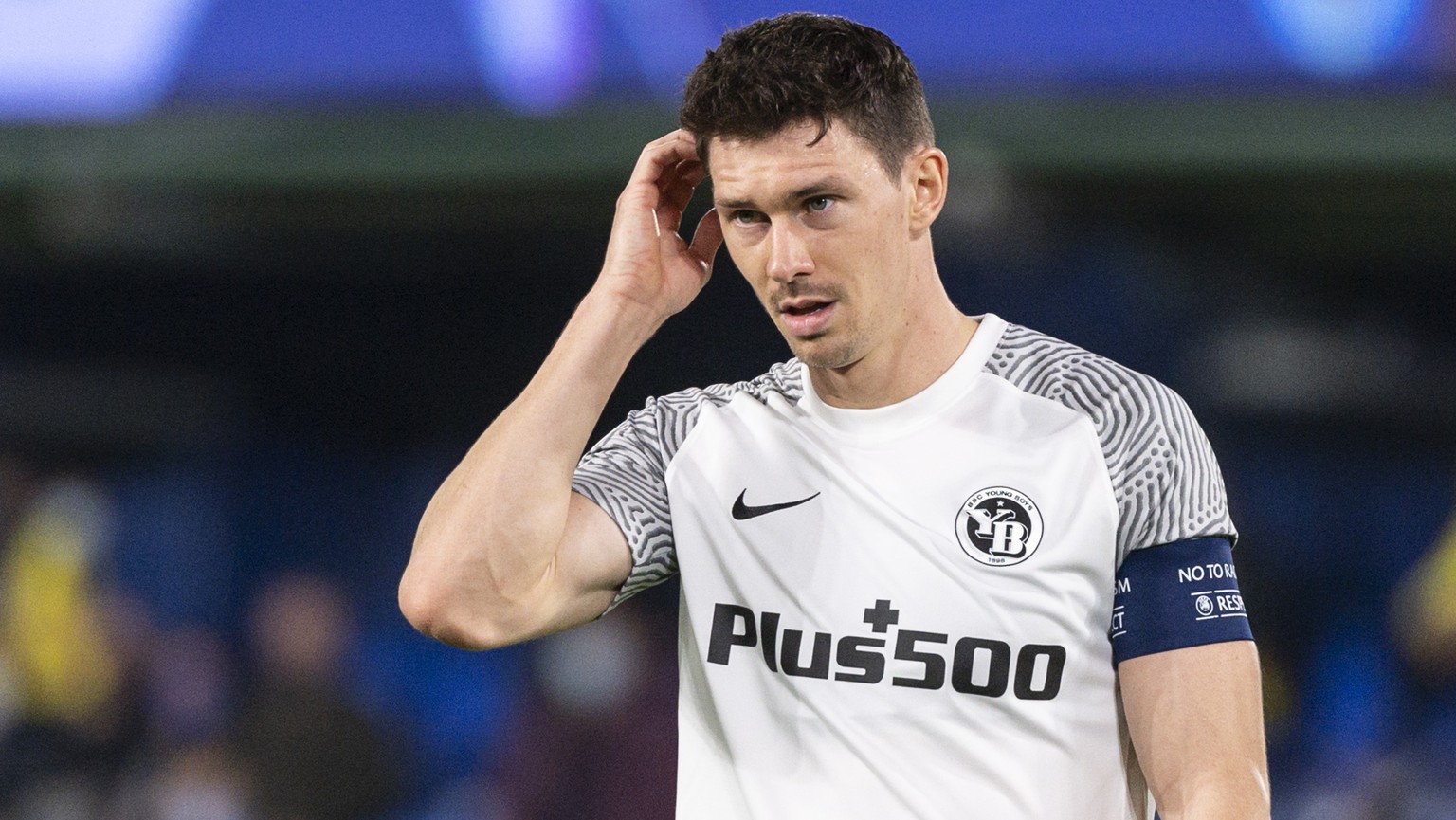 Young Boys&#039; Christian Fassnacht looks on at half time, during the UEFA Champions League group F soccer match between Villarreal CF of Spain and BSC Young Boys Bern of Switzerland, at La Ceramica  ...