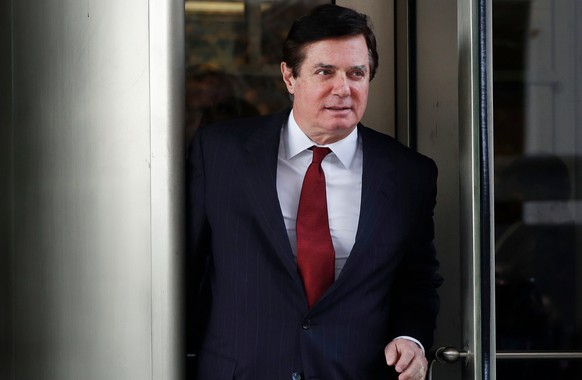 FILE - In this Nov. 6, 2017, file photo, Paul Manafort, President Donald Trump&#039;s former campaign chairman, leaves the federal courthouse in Washington. A federal judge’s decision to sentence Mana ...