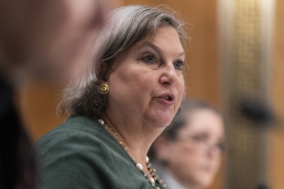 Under Secretary of State for Political Affairs Victoria Nuland, center, with Assistant Secretary of Defense for International Security Affairs Celeste Wallander, left, and U.S. Agency for Internationa ...