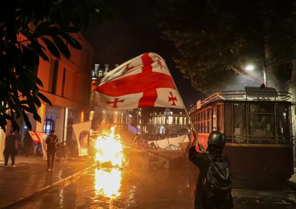 Strassenprotest in der georgischen Hauptstadt Tiflis.