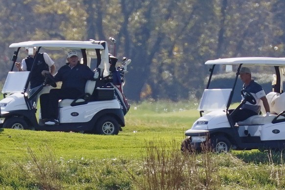 President Donald Trump participates in a round of golf at the Trump National Golf Course on Saturday, Nov. 7, 2020, in Sterling, Va. (AP Photo/Patrick Semansky)
Donald Trump