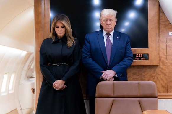 September 11, 2020 - Shanksville, Pennsylvania, USA - President Donald J. Trump and First Lady Melania Trump attend the Flight 93 National Memorial 19th Anniversary Observance Friday, Sept. 11, 2020, ...
