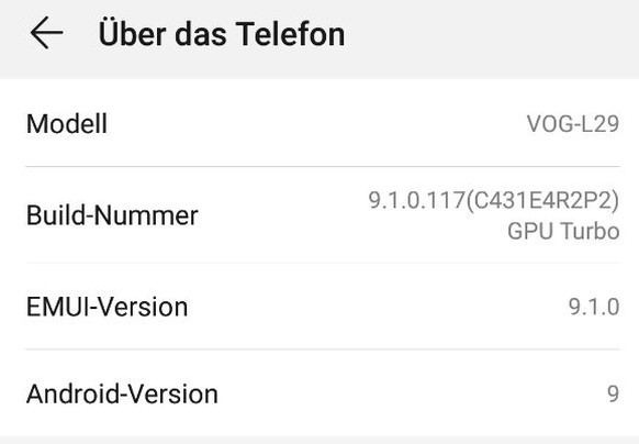 Telefondaten Huawei P30 Pro