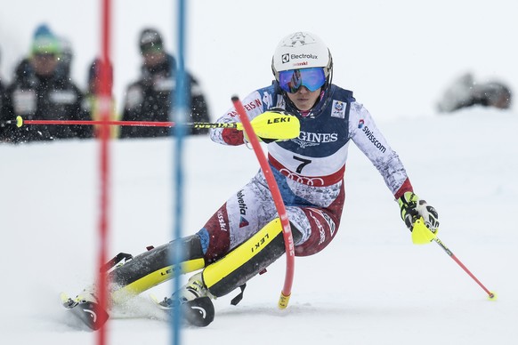 Wendy Holdener of Switzerland in action during the women alpine combined slalom race at the 2017 FIS Alpine Skiing World Championships in St. Moritz, Switzerland, Friday, February 10, 2017. (KEYSTONE/ ...