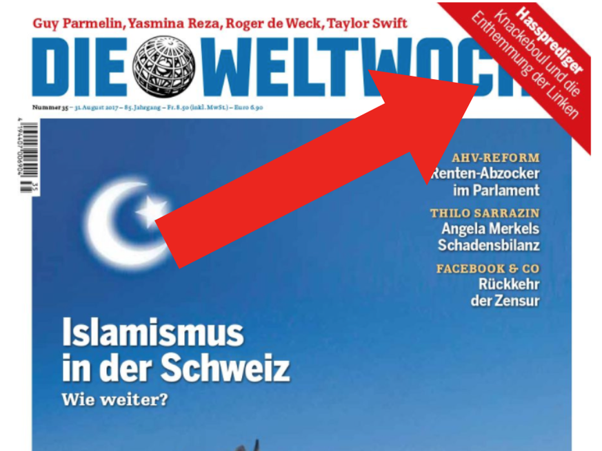 Die aktuelle Ausgabe der «Weltwoche» mit rotem Banner in der rechten oberen Ecke.