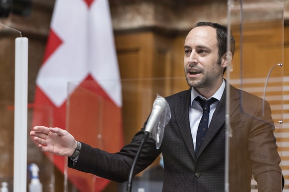 Christian Wasserfallen, FDP-BE, spricht zur Grossen Kammer an der Fruehlingssession der Eidgenoessischen Raete, am Dienstag, 2. Maerz 2021 im Nationalrat Bern. (KEYSTONE/Alessandro della Valle)