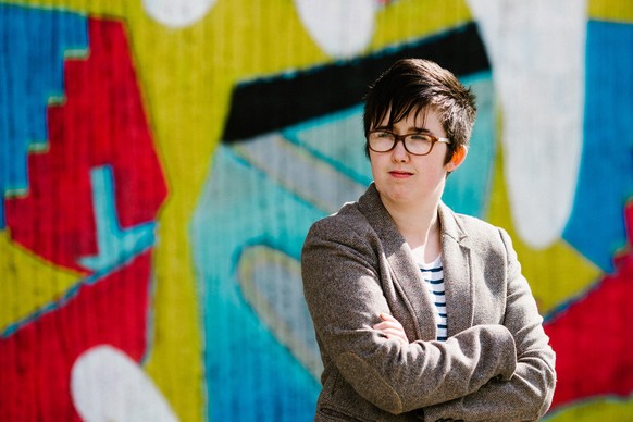 epa07515416 Belfast Journalist Lyra McKee poses outside the Sunflower Bar on Union Street in Belfast, Northern Ireland, Britain, 19 May 2017 (issued 19 April 2019). According to media reports, Lyra Mc ...