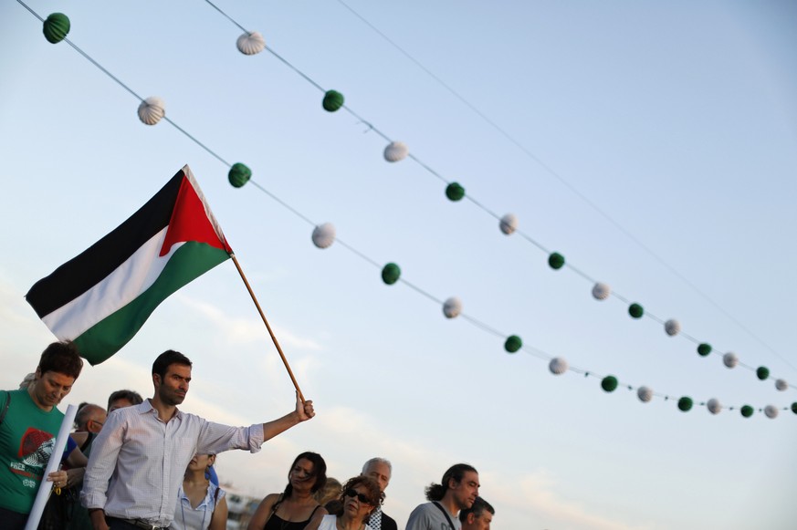 Weht bald in New York: Die Flagge der Palästinenser&nbsp;in den panarabischen Farben schwarz, weiss, grün und rot.