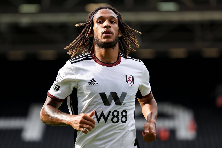 Mandatory Credit: Photo by Simon Dael/Shutterstock 13055205eu Kevin Mbabu of Fulham Fulham v Villarreal, Friendly, Football, Craven Cottage, London, UK - 31 Jul 2022 EDITORIAL USE ONLY No use with una ...