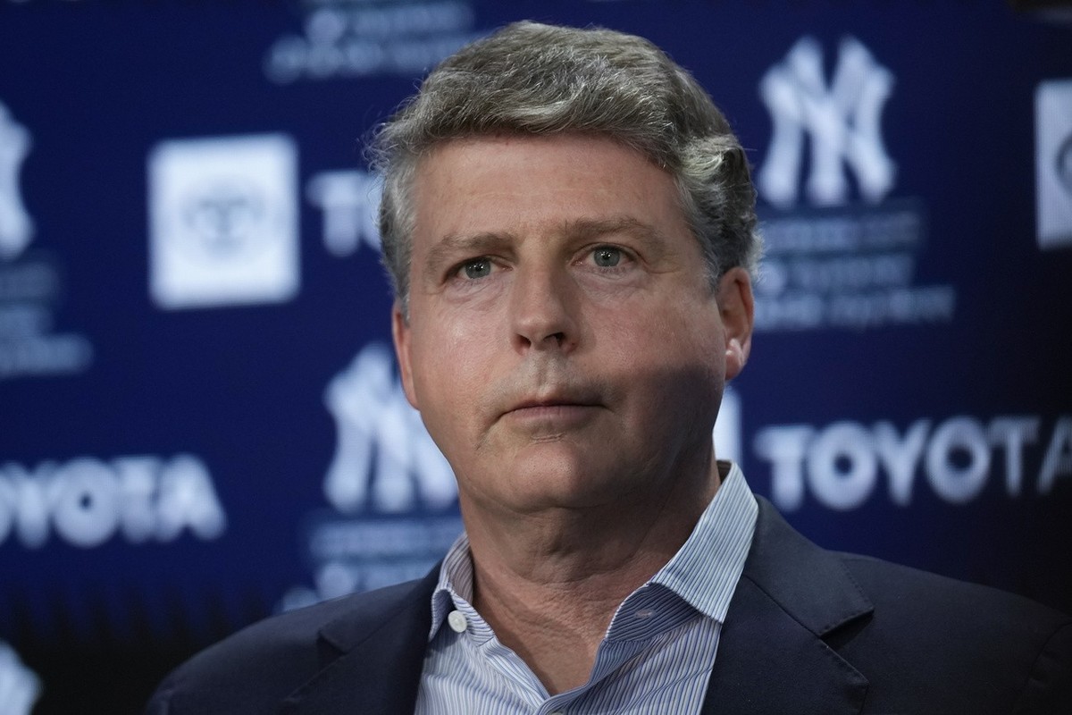 FILE - New York Yankees' owner Hal Steinbrenner attends a news conference at Yankee Stadium, Wednesday, Dec. 21, 2022, in New York. Hal Steinbrenner questioned current and former players along wi ...