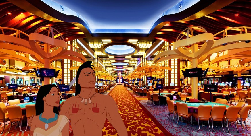 «Pokahontas», stolze Vertreterin der amerikanischen Ureinwohner ... von denen einige heutzutage Casinos betreiben.