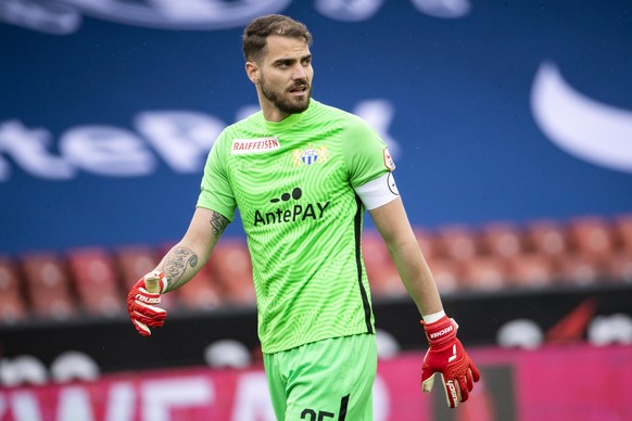 Zuerichs Torhueter Yanick Brecher im Fussball Meisterschaftsspiel der Super League zwischen dem FC Zuerich und dem FC Lugano im Letzigrund, am Sonntag, 2. Mai 2021, in Zuerich. (KEYSTONE/Alexandra Wey ...