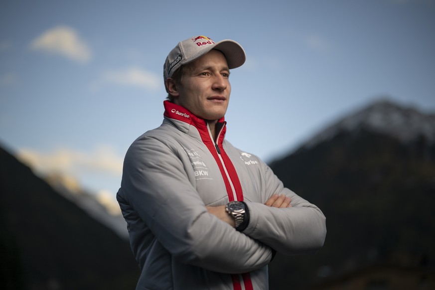 Marco Odermatt from Switzerland poses during a press event prior the FIS Alpine Ski World Cup season in Soelden, Austria, on Friday, October 24, 2025. The Alpine Skiing World Cup season 2025/26 will b ...