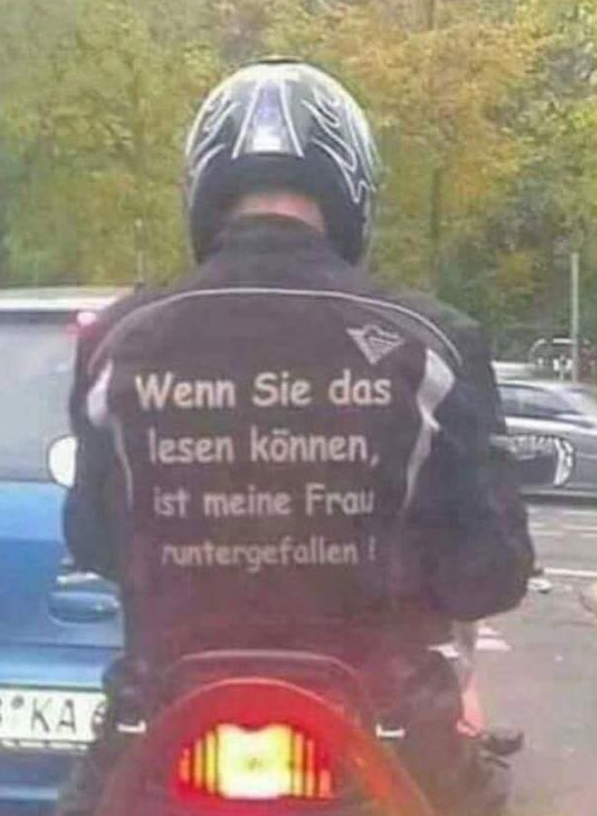 Lustige Deutsche Motorrad-Jacke